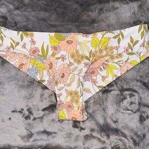 Volcom Bikini Bottom Swim high cheeky floral seamless big poppy cheekini M